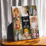 Abuela We Love You Hearts Modern Photo Collage Plaque<br><div class="desc">The Abuela We Love You Heart Modern Photo Collage Plaque is a touching and personalised gift that showcases your love for your grandmother. This beautifully designed plaque features a heart-shaped photo collage, allowing you to add your favourite family pictures in a modern and stylish layout. The heartfelt "We Love You,...</div>