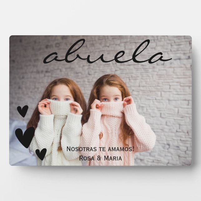 Abuela We Love You Personalised Photo Plaque (Front)