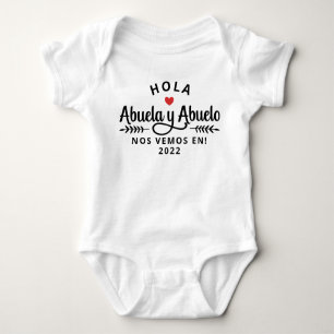 Abuela y Abuelo Spanish Grandparent Baby Reveal  Baby Bodysuit