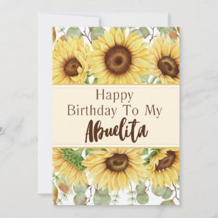 Abuelita Birthday Yellow Sunflowers Birthday Card