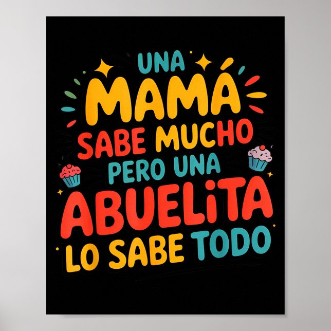 Abuelita Sabe Todo Dia De La Madre Spanish Grandmo Poster (Front)