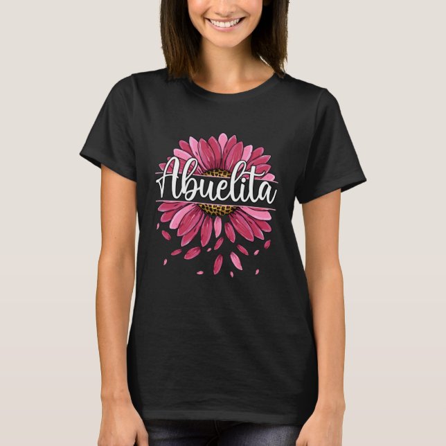 Abuelita With Floral Graphic Cute Women Mum Mother T-Shirt (Front)
