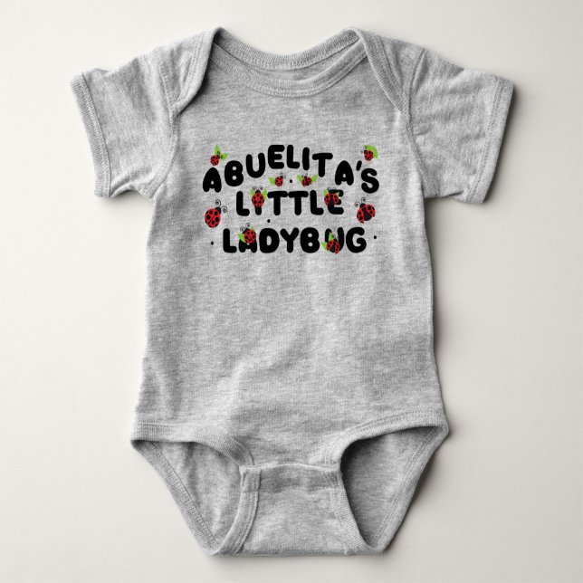 Abuelita's Little Ladybug - Cute  Baby Bodysuit (Front)