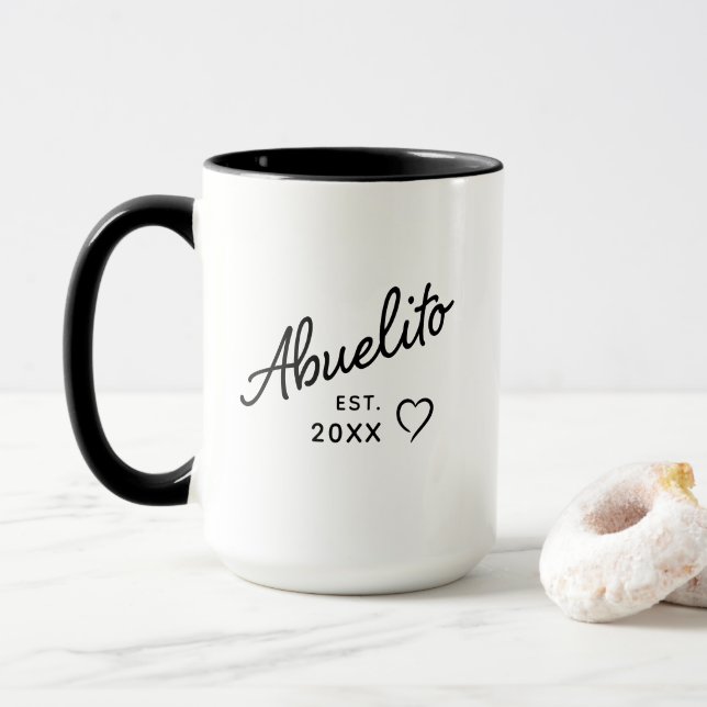 Abuelito Est Year Pregnancy Reveal & Father’s Day  Mug (With Donut)