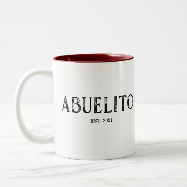 Abuelito Year Established Two-Tone Coffee Mug (Left)