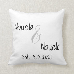 Abuelo and Abuelo Established Date Throw Pillow