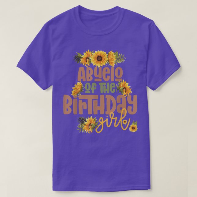 Abuelo Birthday Girl Sunflower Birthday Party Them T-Shirt (Design Front)