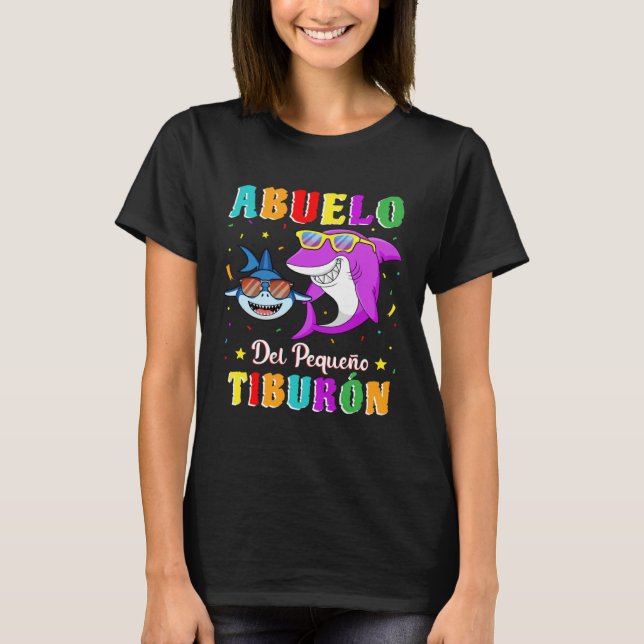 Abuelo del Pequeño Tiburón nieto cumpleaños tiburó T-Shirt (Front)