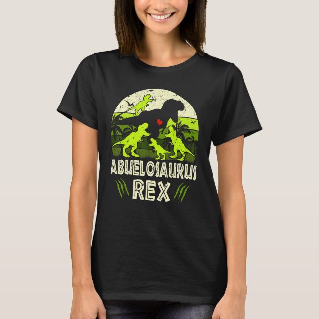 Abuelo Dinosaur T Rex Abuelosaurus 4 Kids Family M T-Shirt (Front)