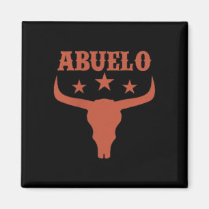 Abuelo First Bday Cowboy Western Rodeo Skull Magnet