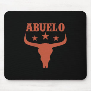 Abuelo First Bday Cowboy Western Rodeo Skull Mouse Pad