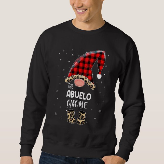 Abuelo Gnome Buffalo Plaid Matching Family Christm Sweatshirt (Front)