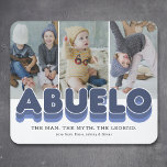 Abuelo Man Myth Legend 3 Photo Mouse Pad<br><div class="desc">Cute grandfather picture mousepad featuring 3 family photos for you to replace with your own,  the title "abuelo",  a personalised saying that reads "the man,  the myth,  the legend",  and the grandkids names.</div>
