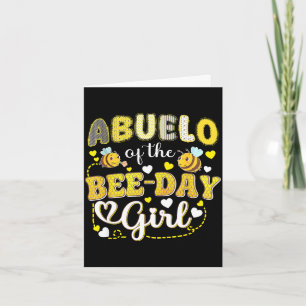 Abuelo of the bee-day girl funny bee birthday card