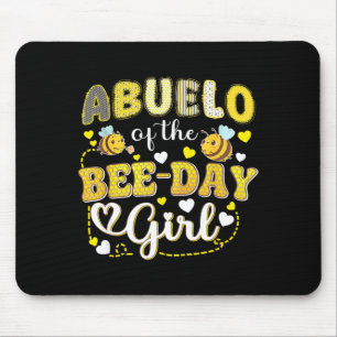 Abuelo of the bee-day girl funny bee birthday mouse pad