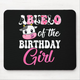 Abuelo Of The Birthday Girl Farm Cow 1st Birthday Mouse Pad