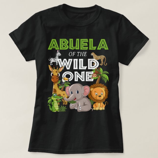 Abuelo of the Wild One Zoo Birthday Safari Jungle  T-Shirt (Design Front)