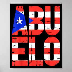 Abuelo Shirt Funny Puerto Rico Dad Grandpa Men Poster