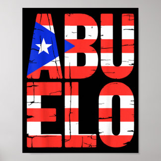 Abuelo Shirt Funny Puerto Rico Dad Grandpa Men Poster