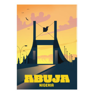 Abuja Nigeria City Gate Vintage travel poster