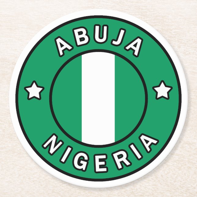 Abuja Nigeria Round Paper Coaster (Front)