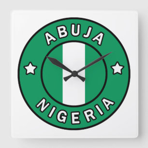 Abuja Nigeria Square Wall Clock
