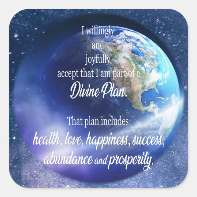  Abundance and Prosperity Affirmation Square Sticker (Front)