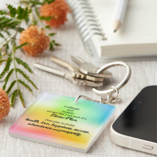 Abundance and Prosperity Divine Plan Affirmation  Key Ring