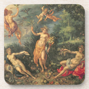 Abundance and the Four Elements, c.1606 (oil on co Coaster