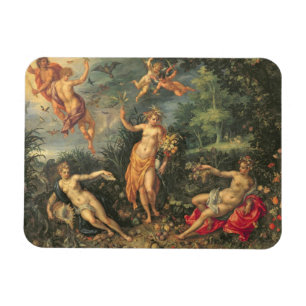 Abundance and the Four Elements, c.1606 (oil on co Magnet