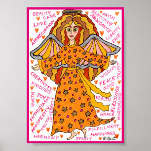 Abundance Angel Positive Affirmations Mini Poster