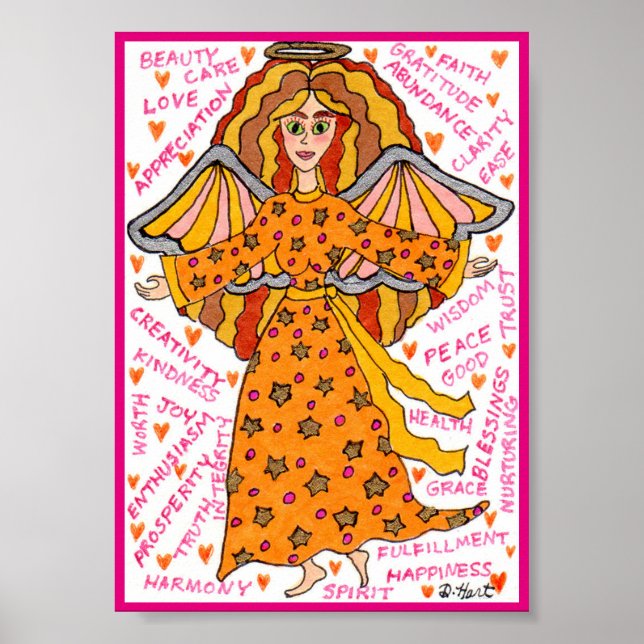 Abundance Angel Positive Affirmations Mini Poster (Front)