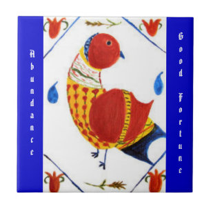 Abundance & Good Fortune PA Dutch Hex Sign Tile