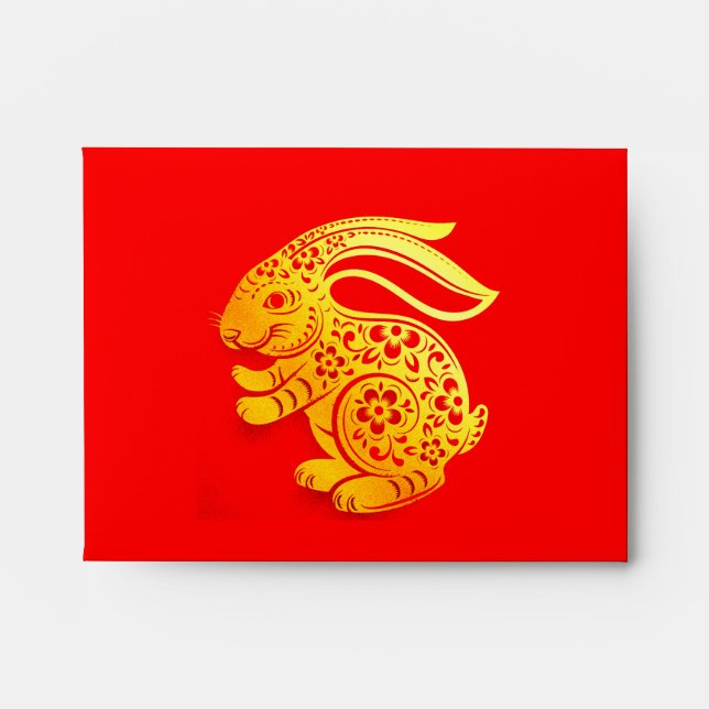 ABUNDANCE Happy Chinese New Year 2023 RABBIT Red Envelope (Front)