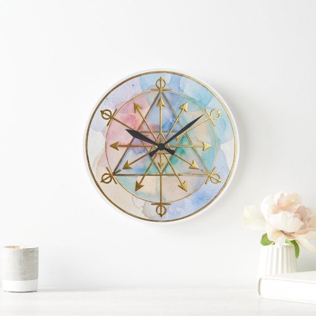 Abundance Radionic Symbol Art Large Clock (Home)