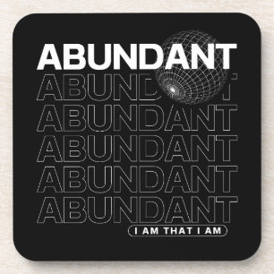 Abundant Affirmation Typography Coaster