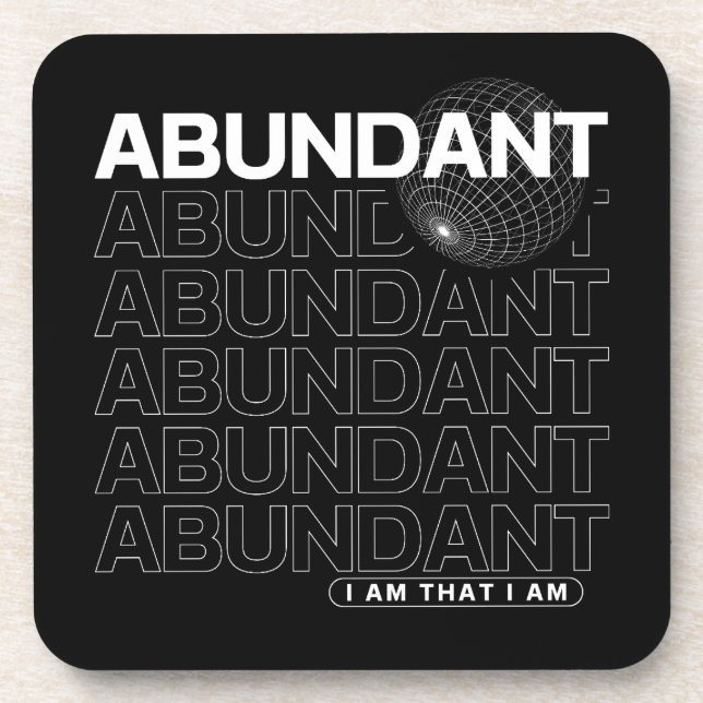 Abundant Affirmation Typography Coaster (Front)