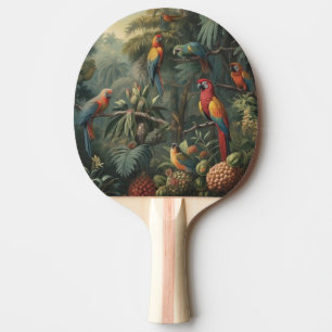 Abundant Aviary Scarlet Macaw and Pineapple Ping Pong Paddle