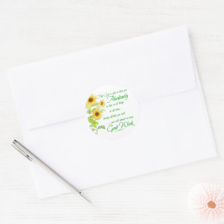Abundant blessings classic round sticker