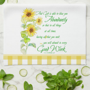 Abundant blessings tea towel