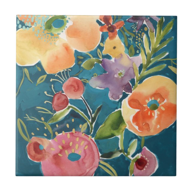 Abundant Florals I Ceramic Tile (Front)