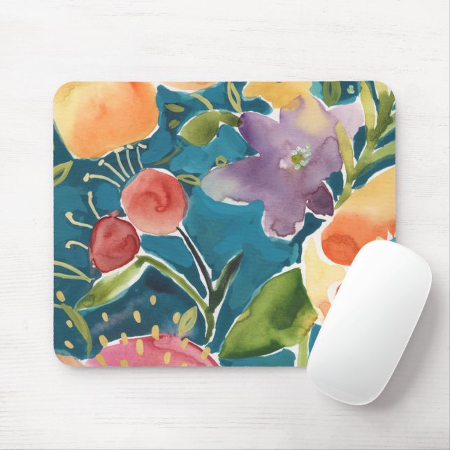 Abundant Florals I Mouse Pad (With Mouse)
