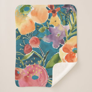 Abundant Florals I Sherpa Blanket