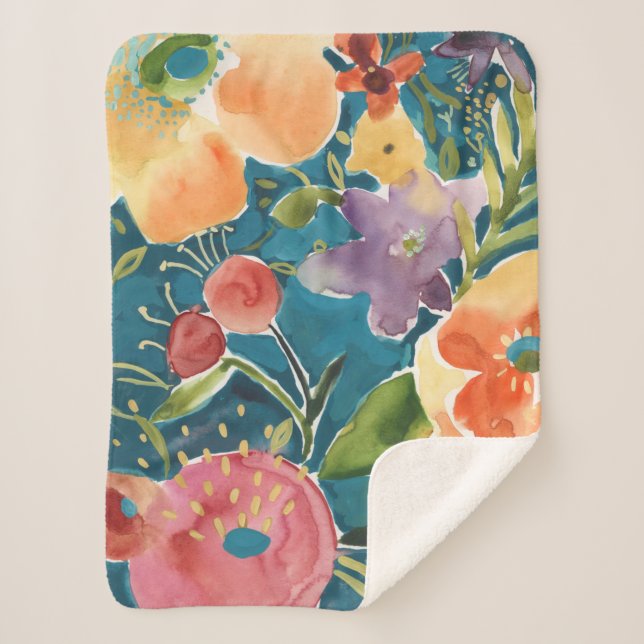 Abundant Florals I Sherpa Blanket (Front)
