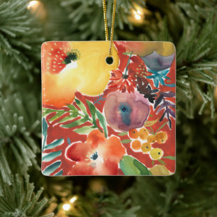 Abundant Florals III Ceramic Ornament