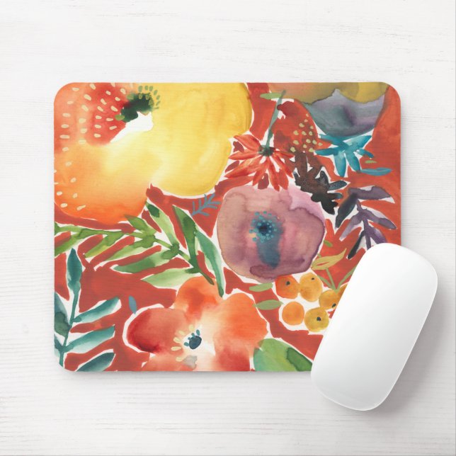Abundant Florals III Mouse Pad (With Mouse)