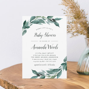 Abundant Foliage Baby Shower Invitation