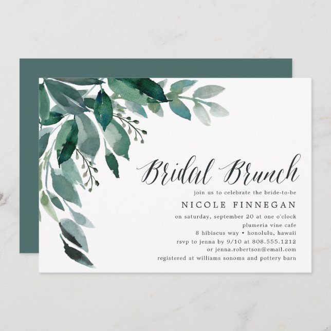 Abundant Foliage | Bridal Brunch Invitation (Front/Back)