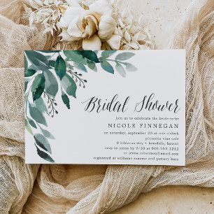 Abundant Foliage Bridal Shower Invitation