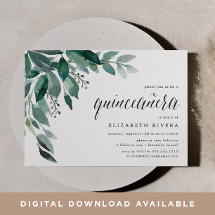 Abundant Foliage Quinceanera Invitation